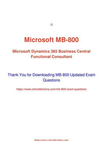 Microsoft MB-800 Latest Test Preparation - MB-800 Latest Exam Question