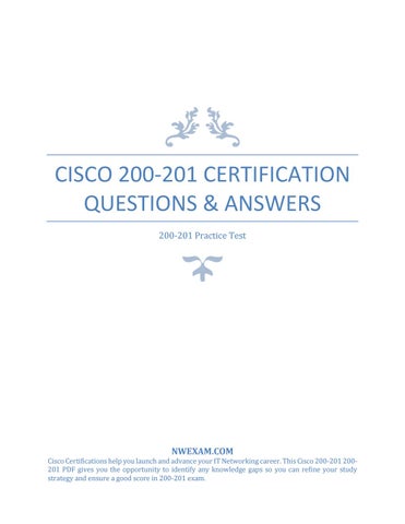 Cisco Reliable 200-201 Test Blueprint - 200-201 Guaranteed Questions Answers