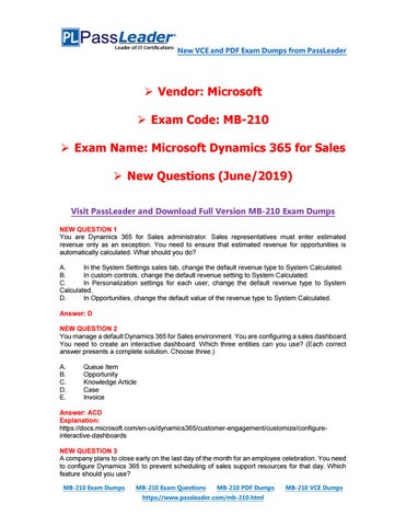 Microsoft MB-210 VCE Dumps, Latest MB-210 Exam Answers | MB-210 Reliable Test Questions