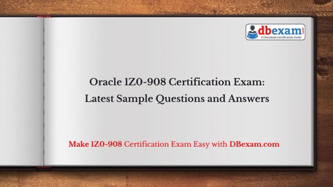 1Z0-908 Examcollection Questions Answers - Training 1Z0-908 Pdf