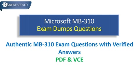 MB-310 Practice Exam Pdf | Microsoft MB-310 Exam Study Solutions