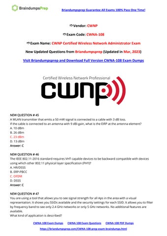 Valid Dumps CWNA-108 Free & Valid Braindumps CWNA-108 Free - Valid CWNA-108 Test Questions