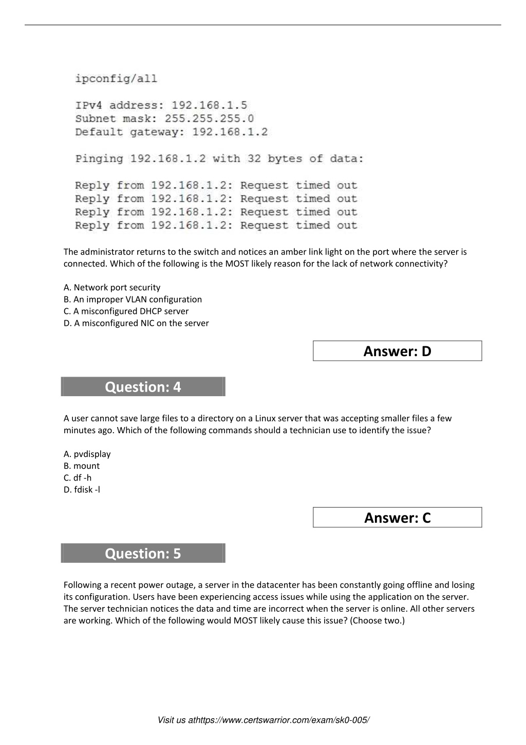 2024 SK0-005 Pdf Version - SK0-005 Valid Exam Experience, New CompTIA Server+ Certification Exam Exam Pdf