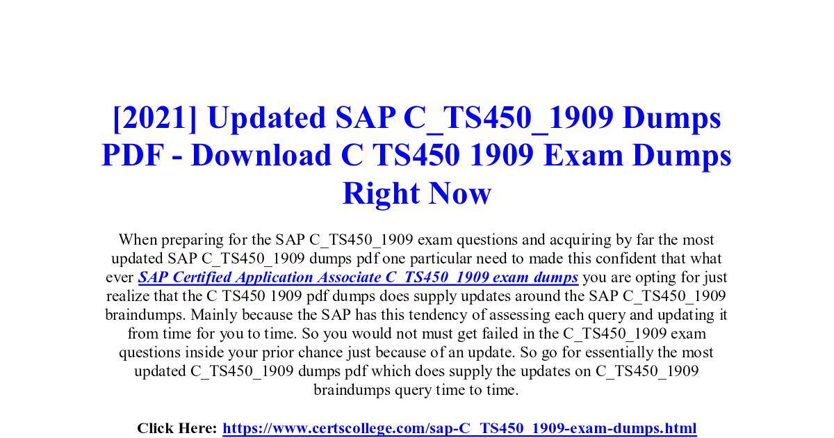 SAP C-TS450-2021 Free Braindumps & C-TS450-2021 Exam Answers - Latest C-TS450-2021 Exam Camp