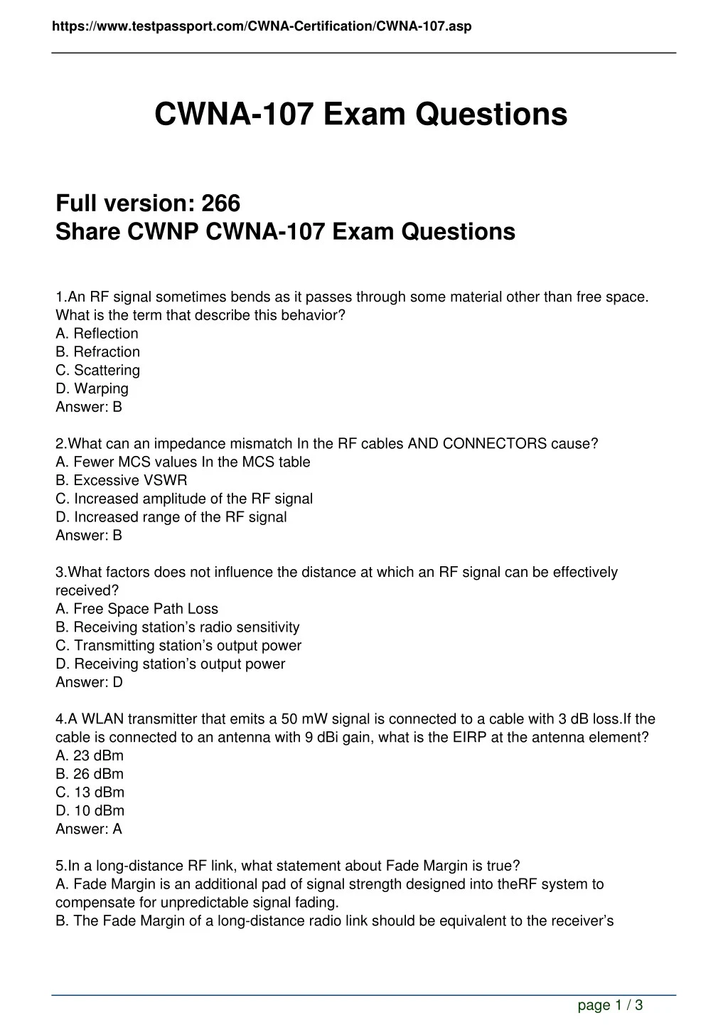 CWNA-108 Exam Practice - Dump CWNA-108 Torrent, Latest CWNA-108 Exam Question