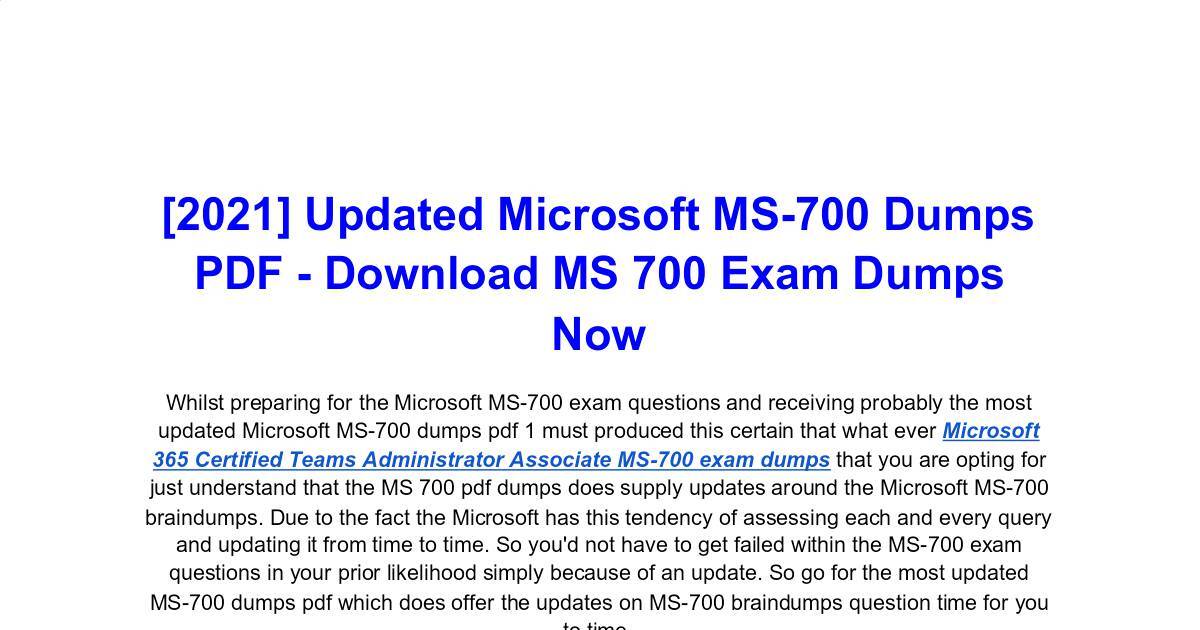 Exam MS-700 Torrent & MS-700 Brain Dump Free - MS-700 Latest Dumps Questions