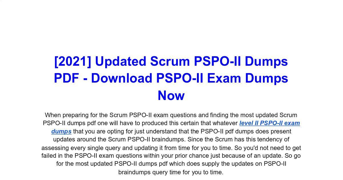 Dump PSPO-I File | Pdf PSPO-I Version & PSPO-I New Real Test