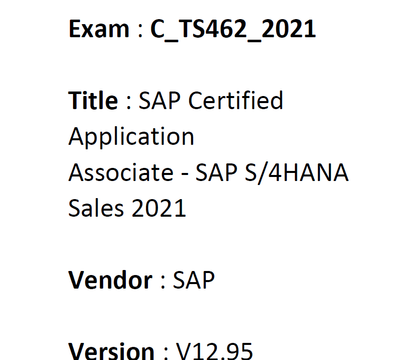 Exam C-TS462-2021 Topics & Study Guide C-TS462-2021 Pdf - Valid C-TS462-2021 Test Pdf