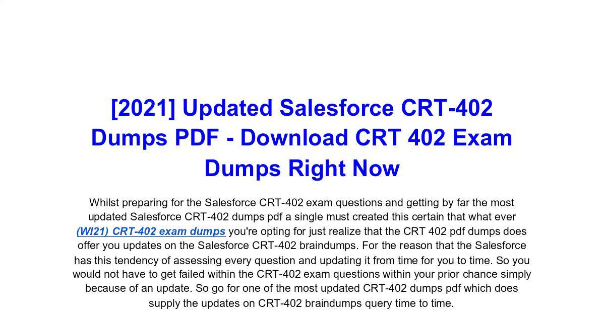 Practice CRT-402 Exam Pdf, CRT-402 Test Passing Score | CRT-402 Boot Camp