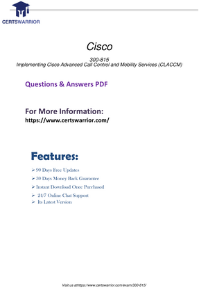 Cisco Training 300-815 Material - 300-815 Real Question