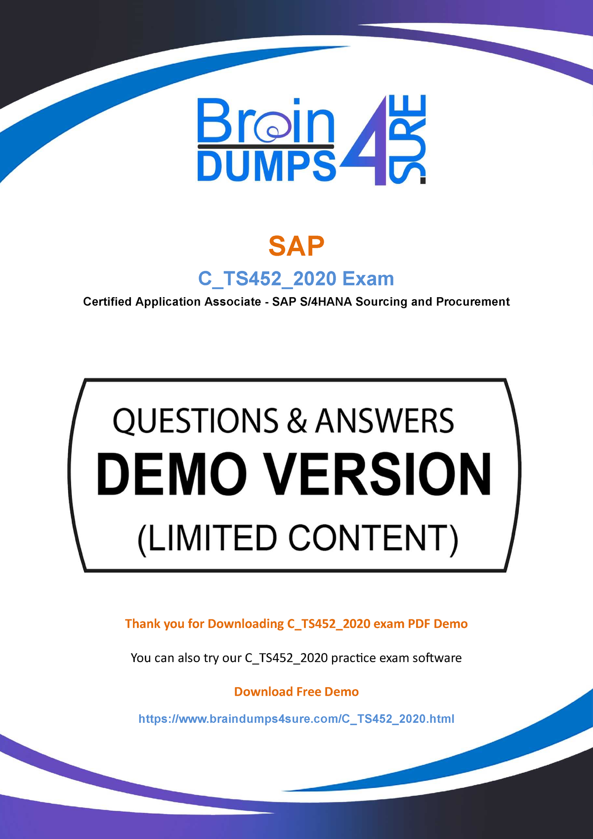 New C-TS452-2020 Real Test - SAP Exam C-TS452-2020 Braindumps