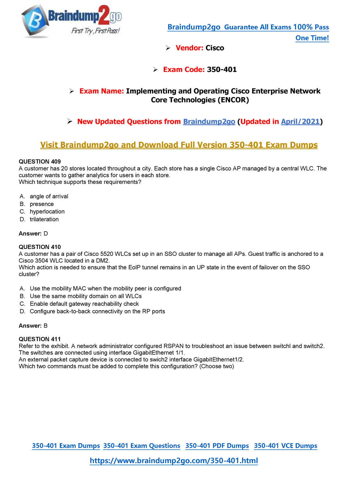 Cisco Reliable 350-401 Exam Testking & 350-401 Passguide