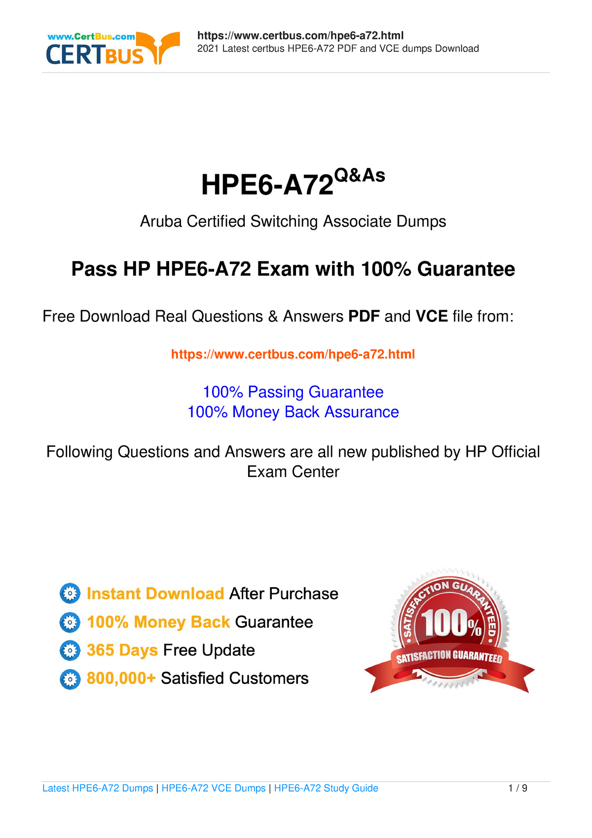 New HPE6-A72 Braindumps Sheet - HP HPE6-A72 Valid Test Vce