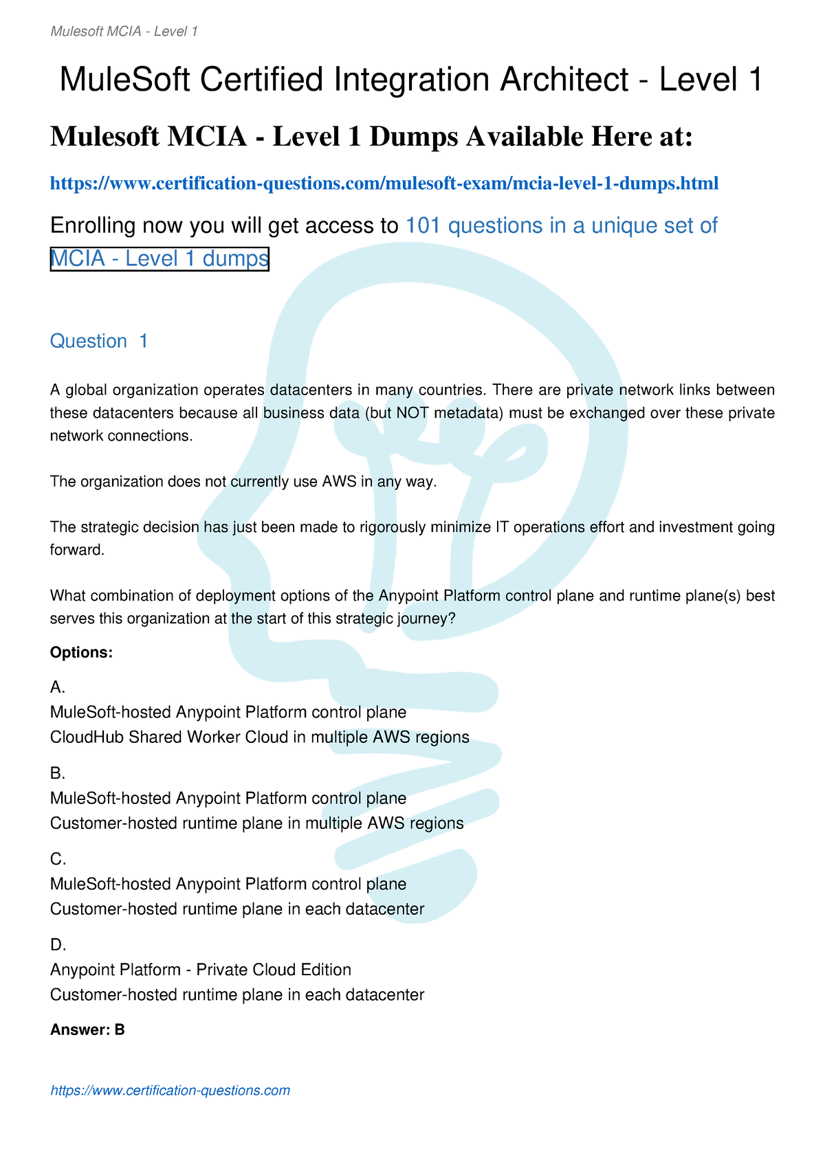 MCIA-Level-1 Valid Practice Questions, MuleSoft MCIA-Level-1 Vce Torrent