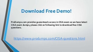 ISACA CISA Vce Torrent & CISA Reliable Dumps Sheet