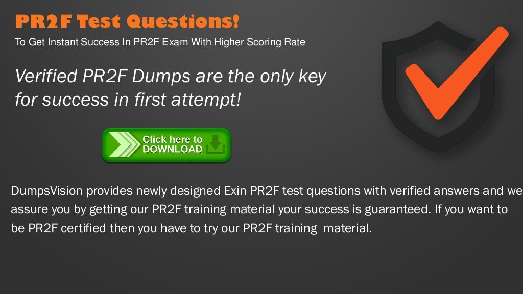 Valid PR2F Exam Cost | EXIN New PR2F Dumps Free