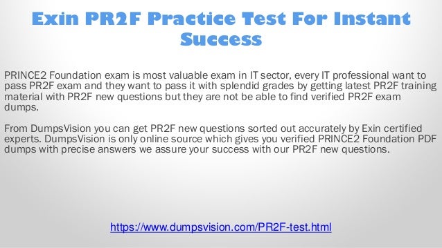 EXIN PR2F Valid Test Dumps | Question PR2F Explanations