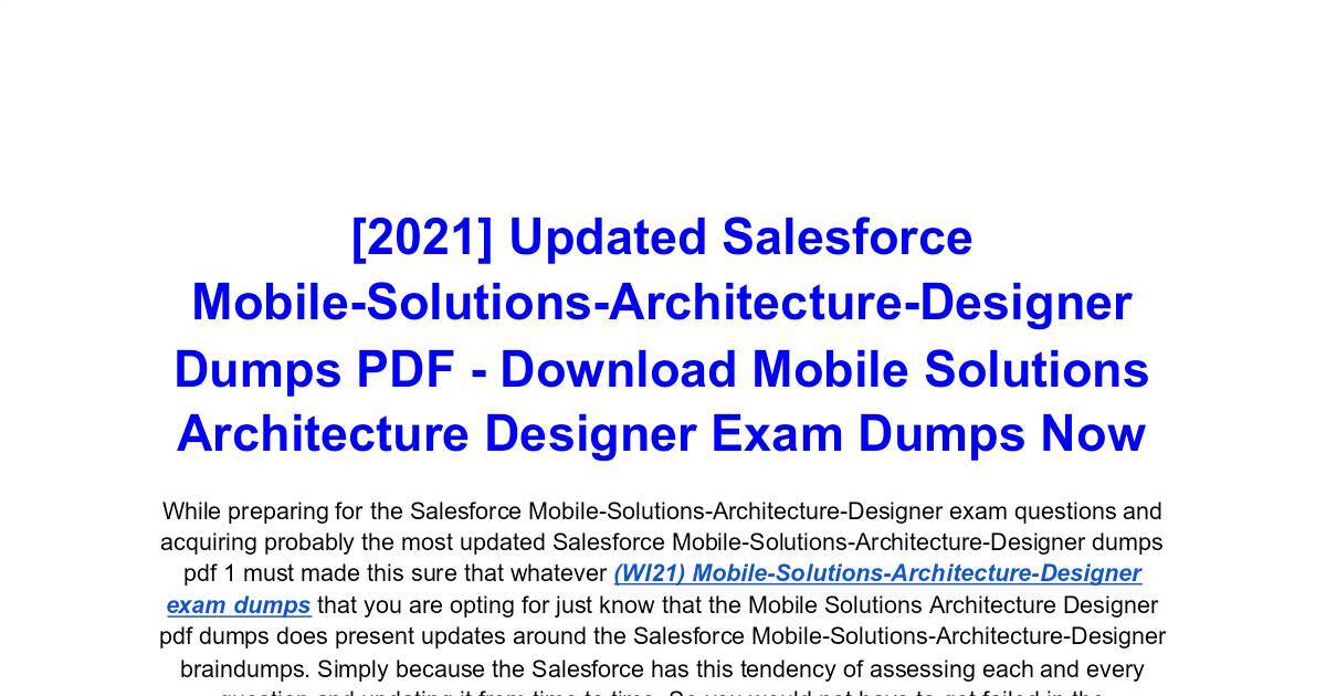 Salesforce Latest Mobile-Solutions-Architecture-Designer Exam Pdf - Mobile-Solutions-Architecture-Designer Valid Exam Book