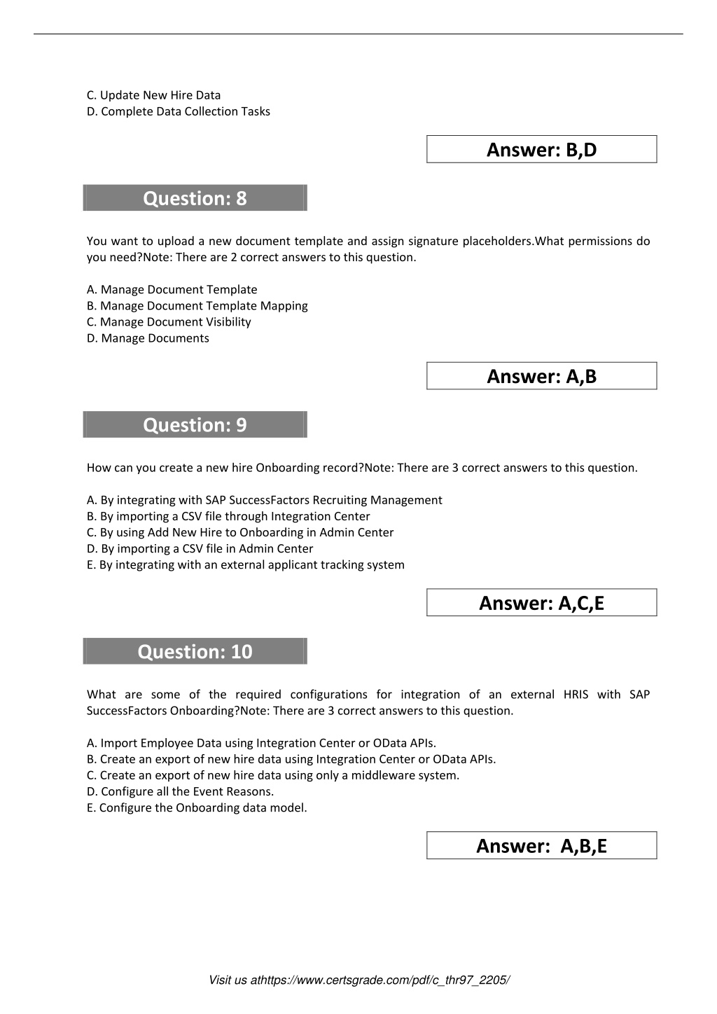 SAP C-THR96-2205 Valid Exam Testking, C-THR96-2205 Pdf Version