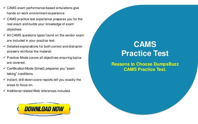 New CAMS Test Topics - CAMS Test Sample Questions, Valid Exam CAMS Vce Free