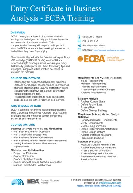 Latest ECBA Practice Questions & IIBA ECBA Brain Exam