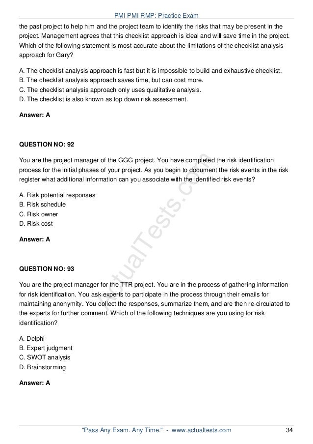 New PMI-RMP Exam Format, PMI PMI-RMP Exam Paper Pdf