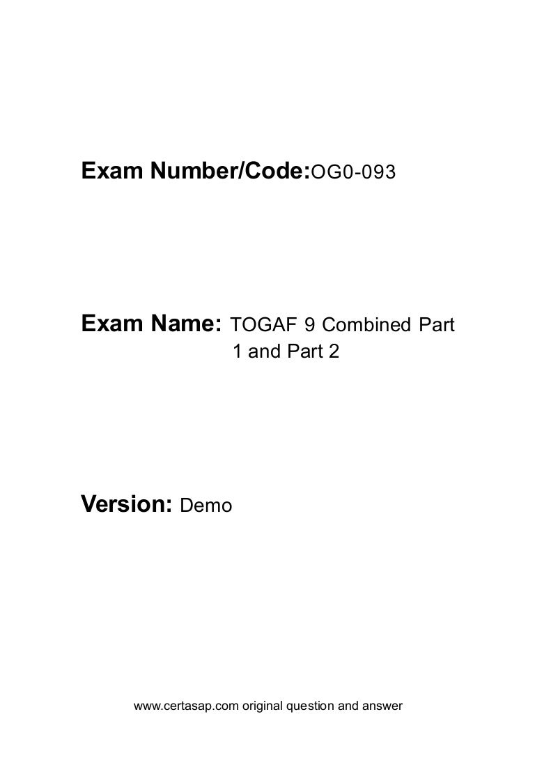 OG0-093 Latest Exam, Latest OG0-093 Exam Practice | TOGAF 9 Combined Part 1 and Part 2 Latest Test Bootcamp