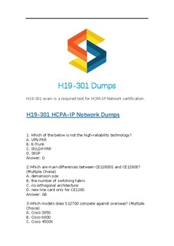 New H19-301_V3.0 Dumps Questions - H19-301_V3.0 Valid Test Review, H19-301_V3.0 Examinations Actual Questions