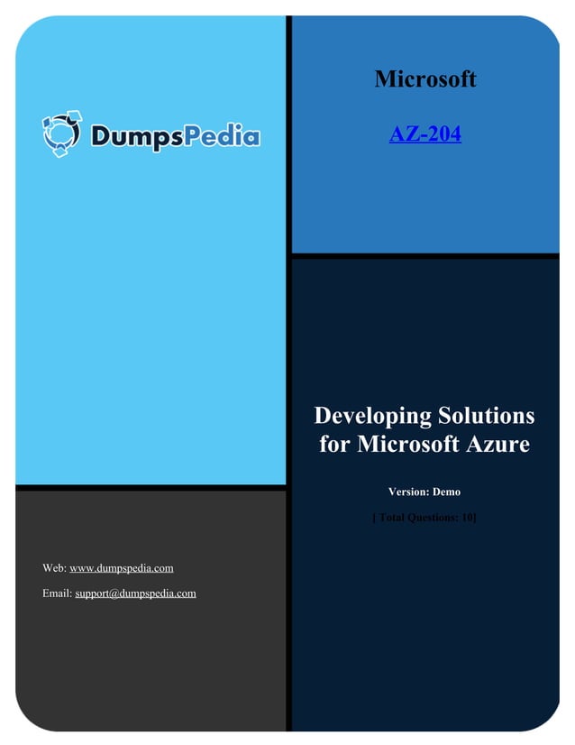 Microsoft AZ-204 Exam Sample Questions - AZ-204 Valid Dumps Files