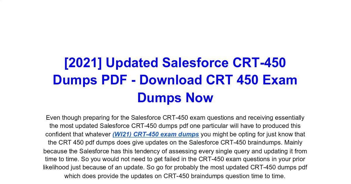 Salesforce New CRT-450 Exam Test - CRT-450 Study Materials