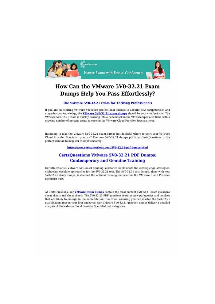 2024 Dumps 5V0-32.21 Questions & 5V0-32.21 Reliable Exam Blueprint - Training VMware Cloud Provider Specialist Materials