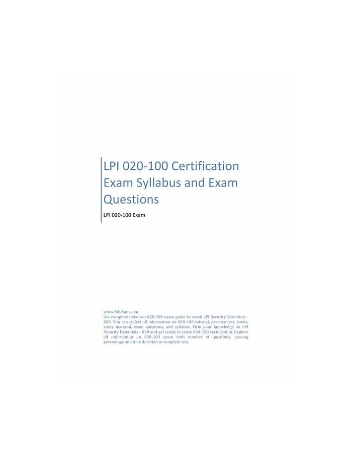 2024 020-100 Test Cram Pdf & New 020-100 Test Pdf - Linux Professional Institute Security Essentials Exam 020 New Braindumps Sheet