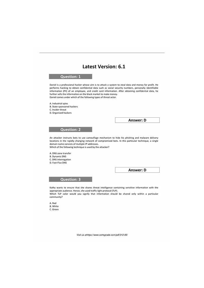 ECCouncil 312-85 Reliable Test Tips - Reliable 312-85 Exam Answers