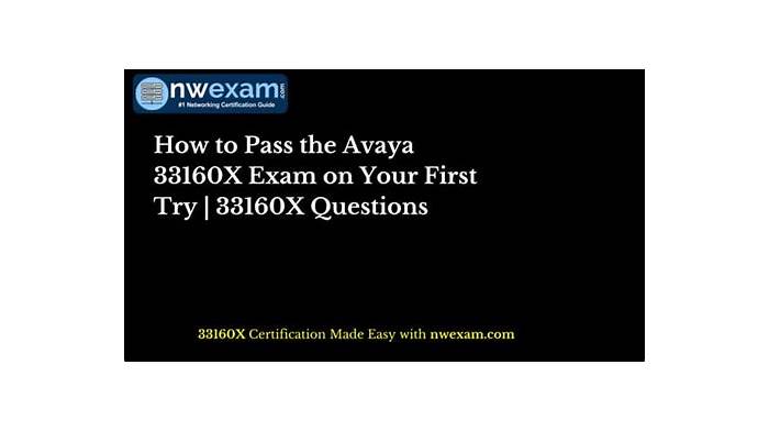 Avaya Reliable 33160X Test Blueprint - 33160X Reliable Test Objectives