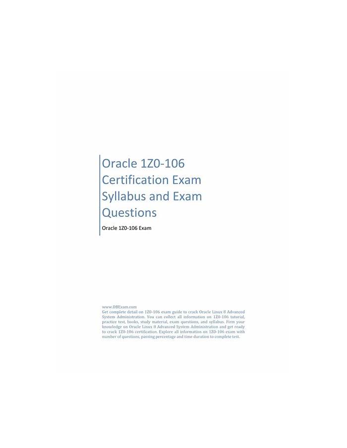 New 1Z0-106 Test Blueprint - Oracle Test 1Z0-106 Assessment