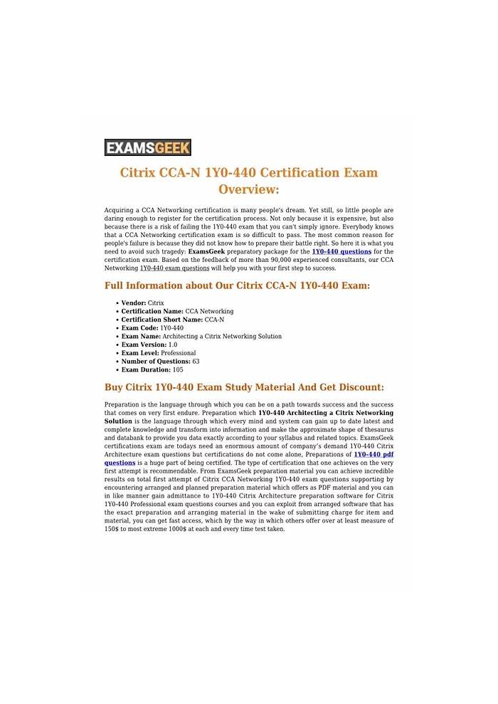 1Y0-440 Clear Exam | Citrix New 1Y0-440 Test Duration & 1Y0-440 Original Questions