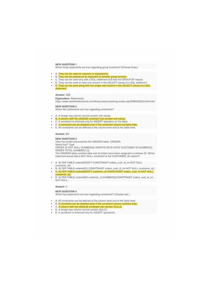 New 1z0-071 Exam Question | Test 1z0-071 Score Report & 1z0-071 New Braindumps Sheet