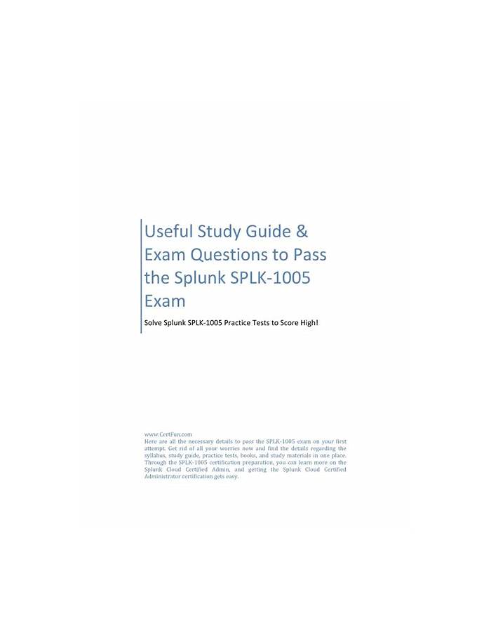 Splunk Exam SPLK-1005 Pass Guide | Exam SPLK-1005 Cram & SPLK-1005 Test Cram Review