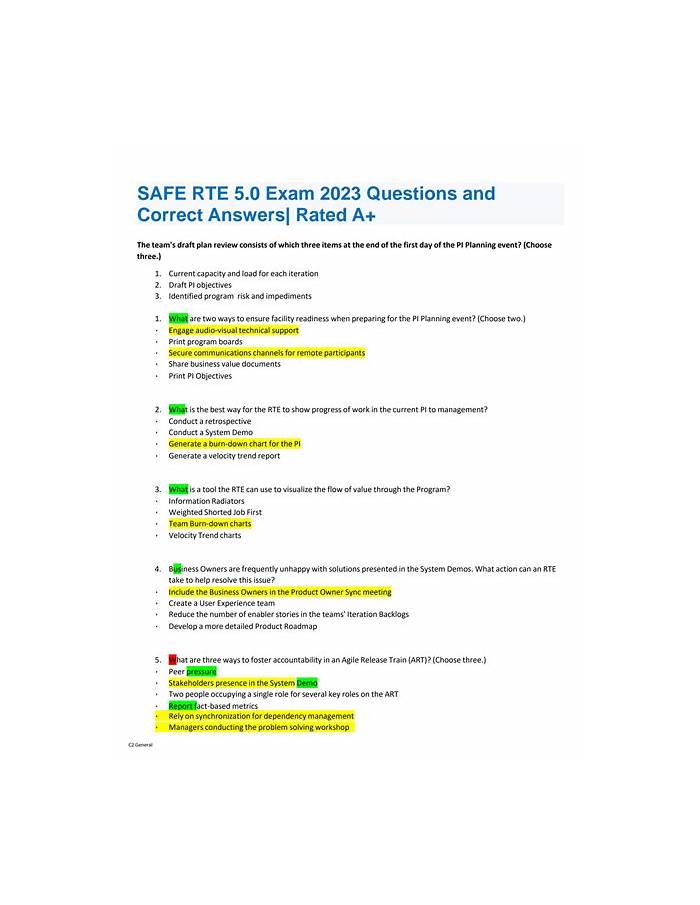 Latest Study SAFe-RTE Questions - Scaled Agile Test SAFe-RTE Score Report