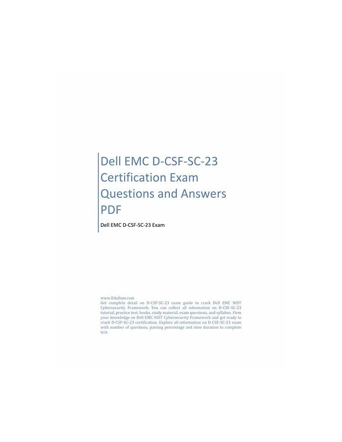 EMC D-CSF-SC-23 Valid Exam Question, D-CSF-SC-23 Test Guide