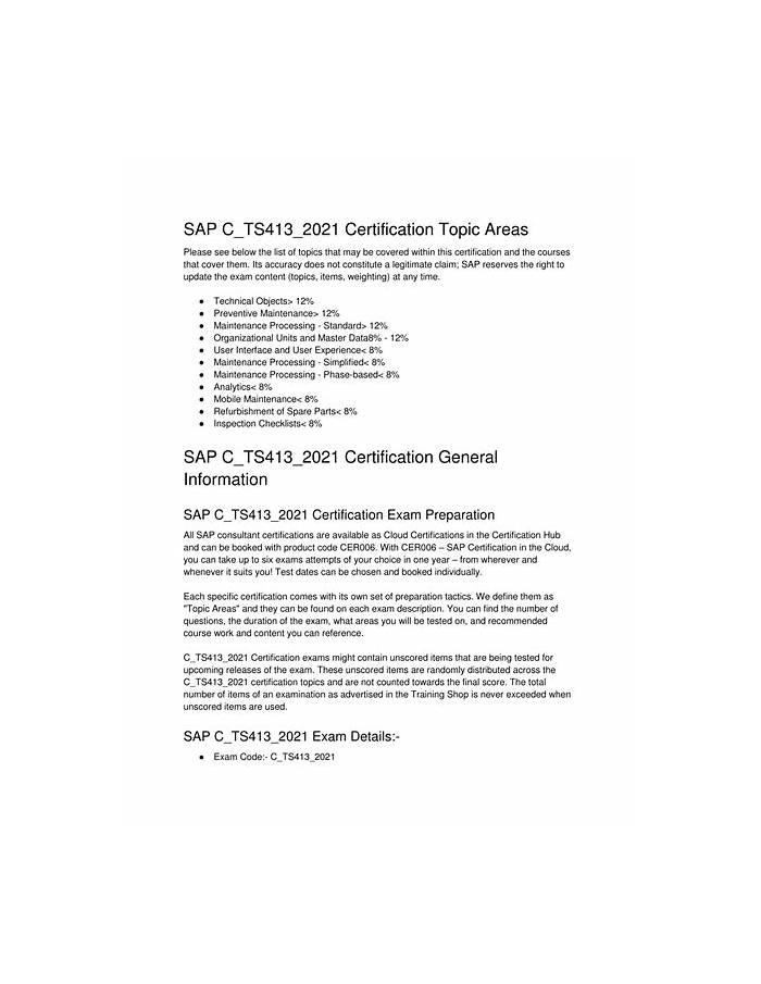 C-TS413-2021 Reliable Braindumps Ppt - C-TS413-2021 Latest Test Report