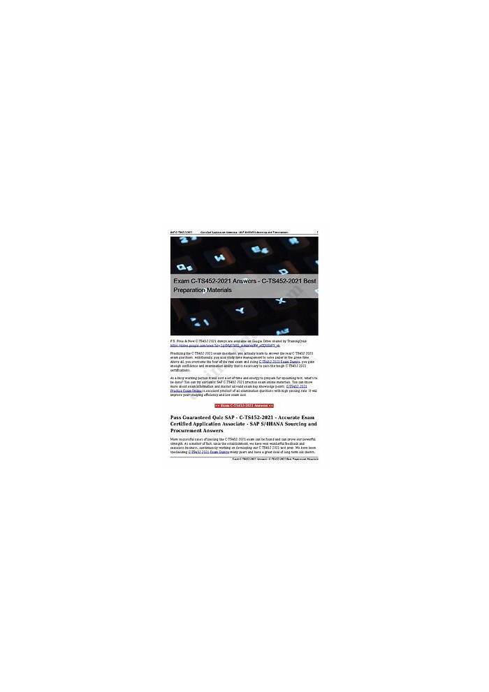 C-TS452-2021 Real Testing Environment | SAP Detailed C-TS452-2021 Study Plan