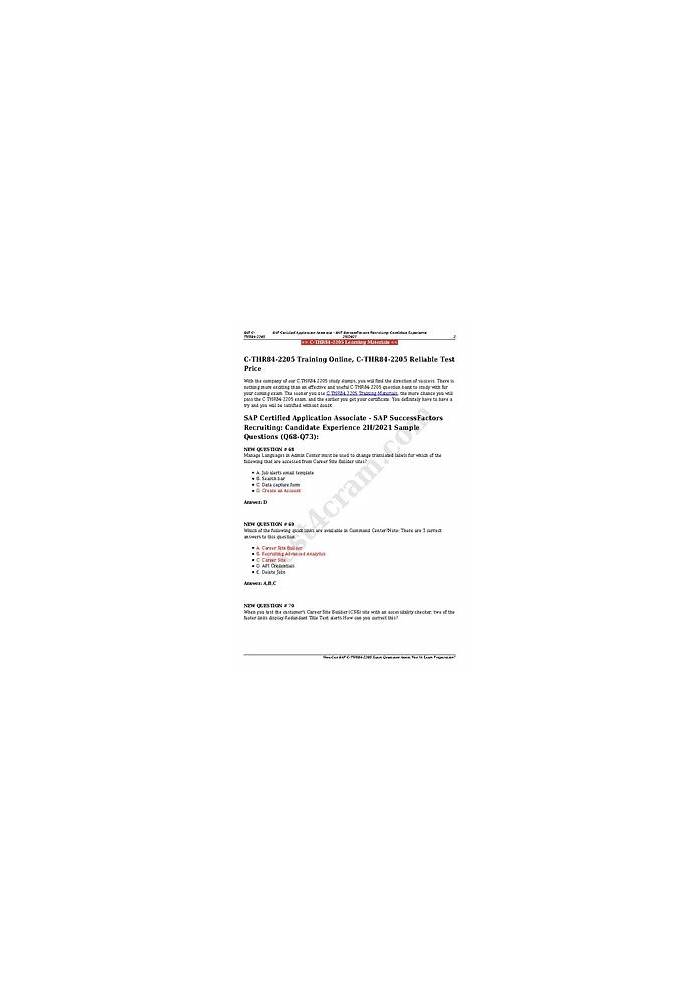 C-THR84-2205 Real Exam Questions, C-THR84-2205 New Test Materials | C-THR84-2205 Exam Cram