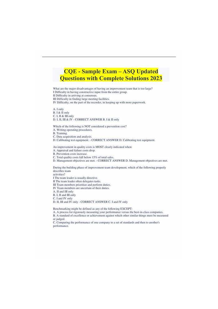 Test CQE Vce Free, Exam CQE Cram Questions | Exam CQE Guide Materials