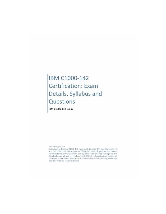 IBM Reliable C1000-142 Study Guide | C1000-142 Valid Exam Cram