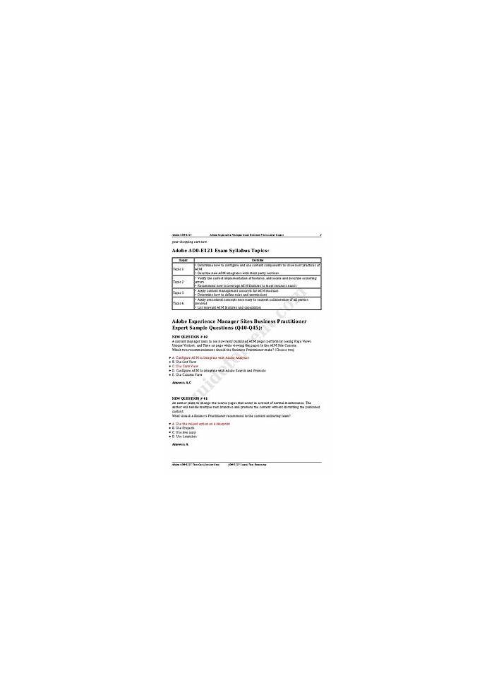 AD0-E121 Certification Torrent & Reliable AD0-E121 Braindumps Pdf