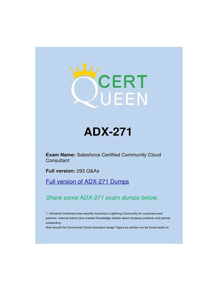 2025 ADX-271 Test Questions, ADX-271 Exam Cram Review | Valid Create and Manage Experience Cloud Sites Test Preparation