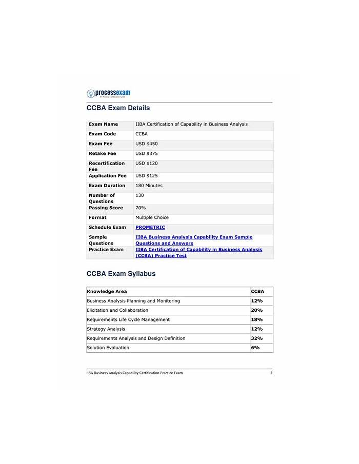 IIBA Latest CCBA Mock Test | Latest CCBA Test Objectives