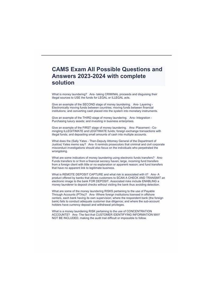 CAMS Exam Cram Review & CAMS Certified Questions - CAMS Test Online