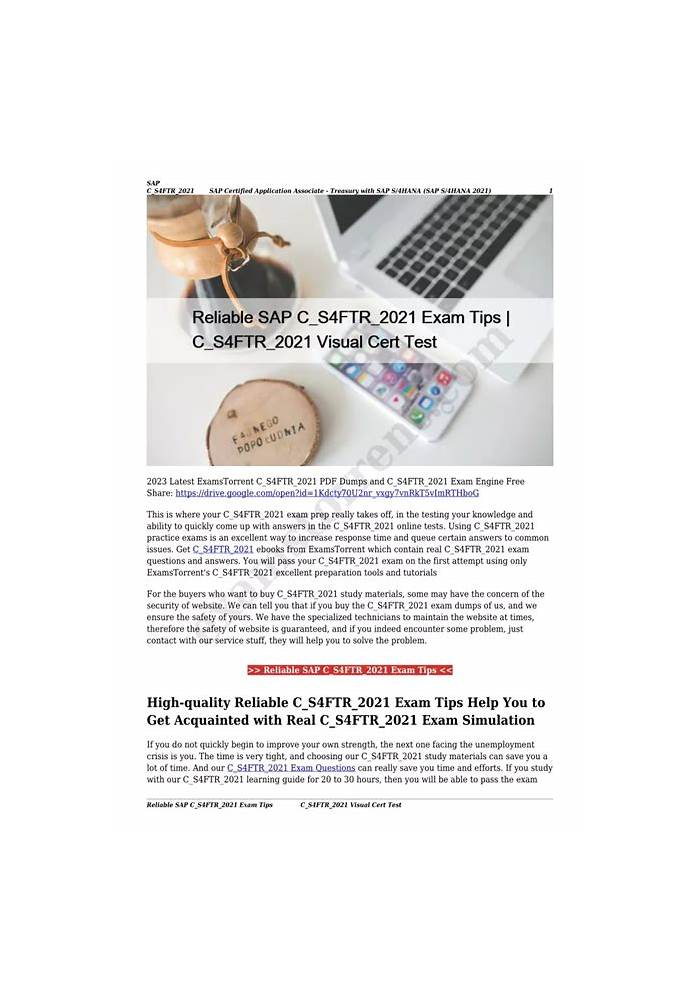 SAP Valid Test C_S4FTR_2021 Format, C_S4FTR_2021 Reliable Source